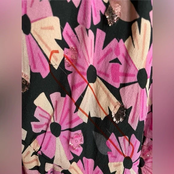 Kate Spade Sparkly Floral Dress Size 12 - Picture 4 of 11